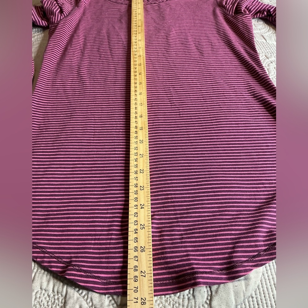 lululemon athletica purple and black striped Long Sleeve Top size M - Picture 4 of 7